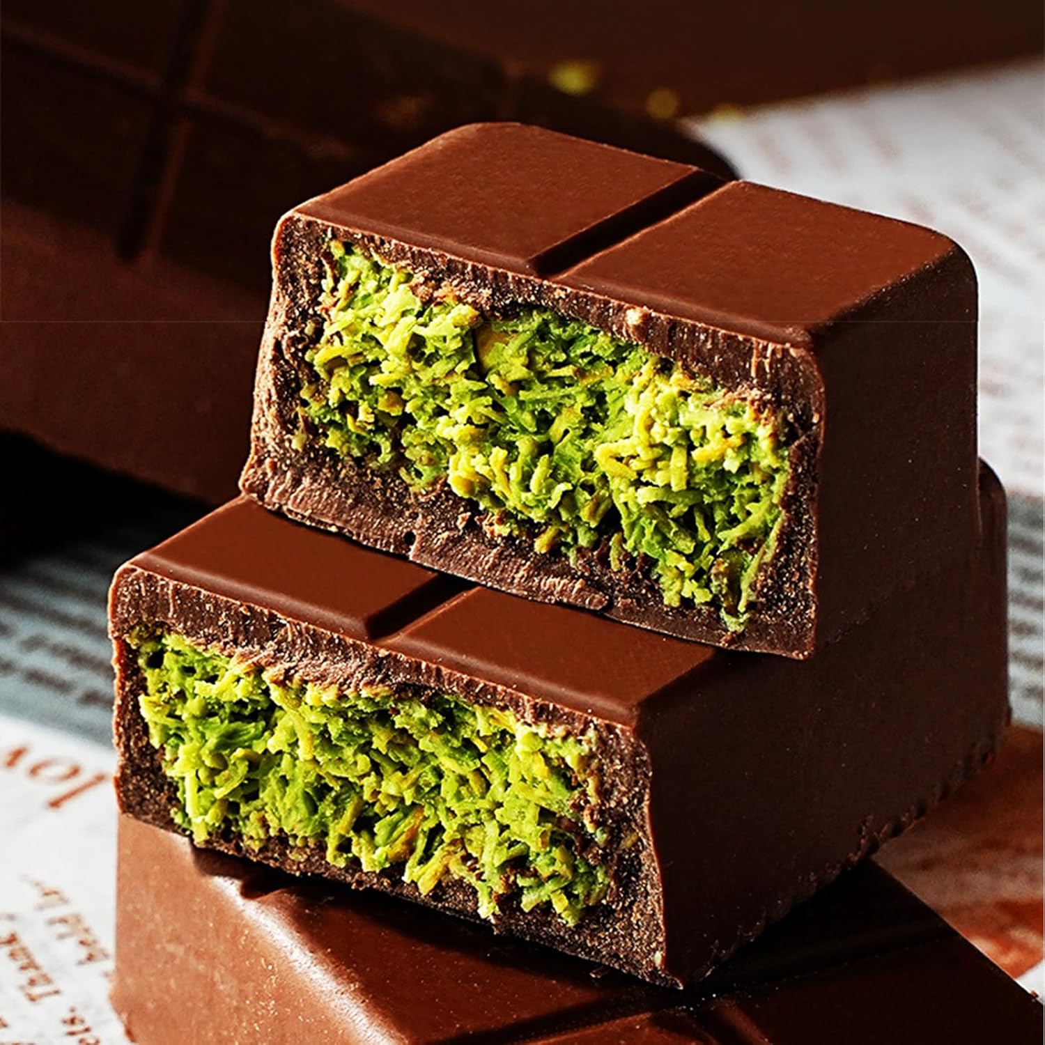 ドバイチョコ ピスタチオ 70g×3個セット 断面 カダイフ